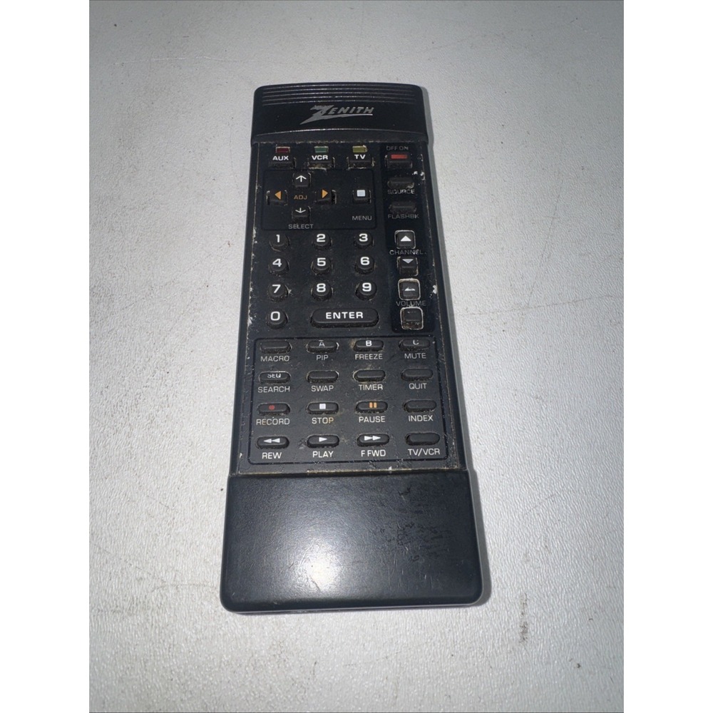ZENITH TV VCR AUX Vintage Remote 343 124-169-02 Learning Programmable